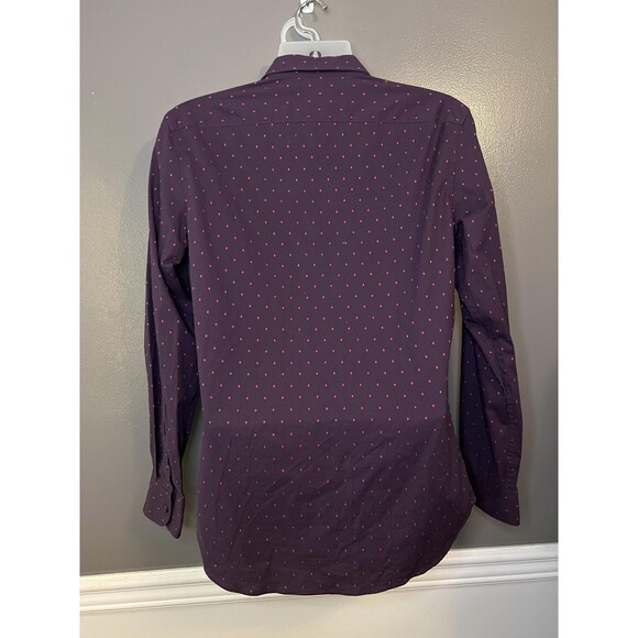 Old Navy Shirt Mens Medium Purple Red Slim Fit The Signature Button Down Stretch - Picture 4 of 6